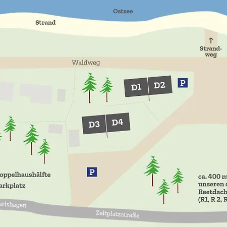 Feriehus Ferienglueck Im Doppelhaus - 60 M Zum Haus 4 *