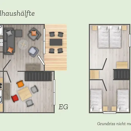 Ferienglueck Im Doppelhaus - 60 M Zum Haus 4 *